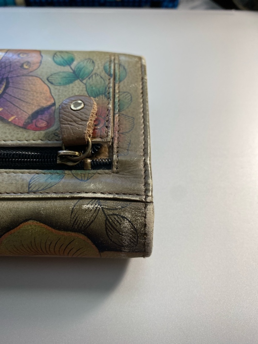 Anuschka Multicolor Butterfly Printed Leather Wallet - Picture 16 of 16